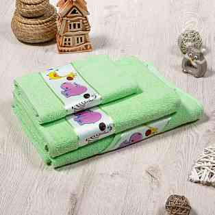 Махровое полотенце для детей АртПостель Мойдодыр зеленый